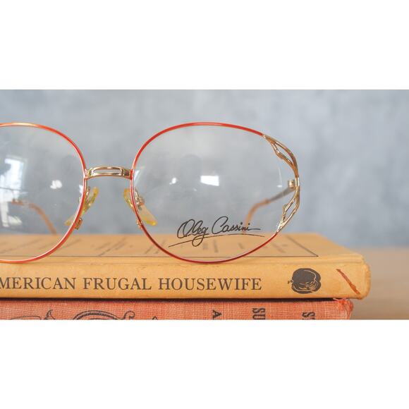 Vintage Eyeglass Frames 1990s By Oleg Cassini Semi Round Grandma Chic Retro main image 4